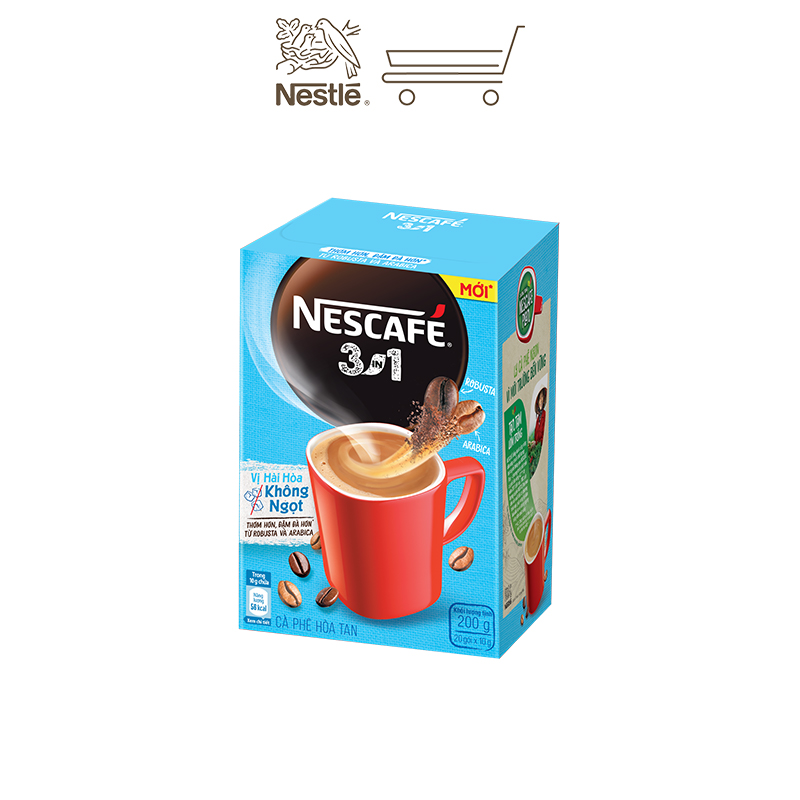 Combo 4 hộp cà phê hòa tan Nescafé 3in1 vị hài hòa không ngọt - công thức cải tiến