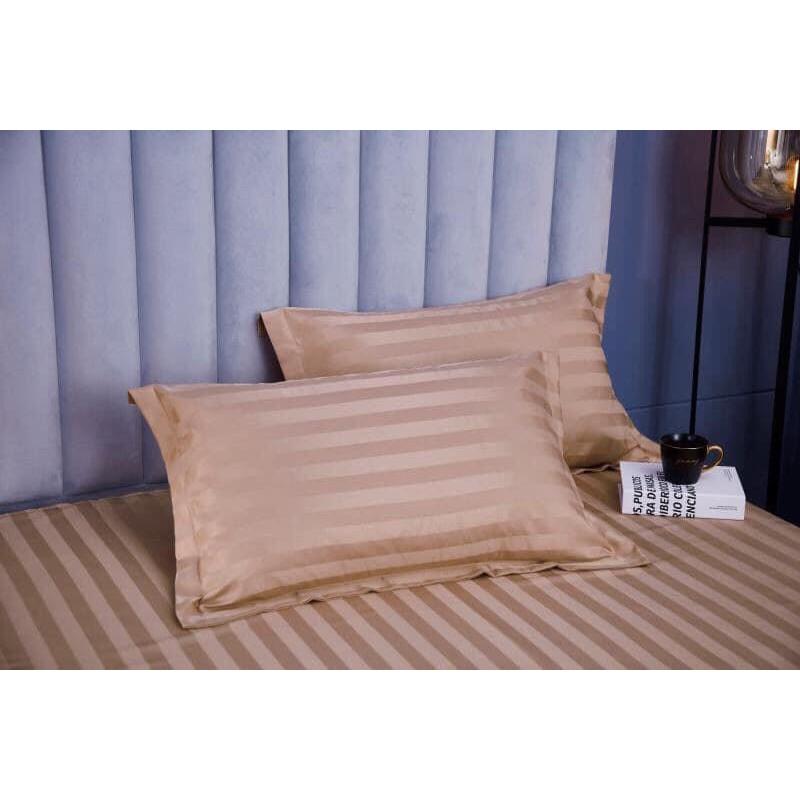 Bộ Vỏ Chăn Drap Gối COTTON SỌC 3F Vải Cotton Lụa Bóng Hàng Chuyên Cho Gia Đình Và Khách Sạn