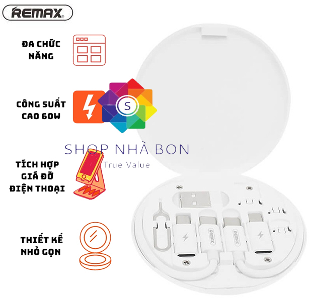 Bộ cáp sạc nhanh đa năng REMAX Wanbo Series 60W RC-190 - Hàng chính hãng