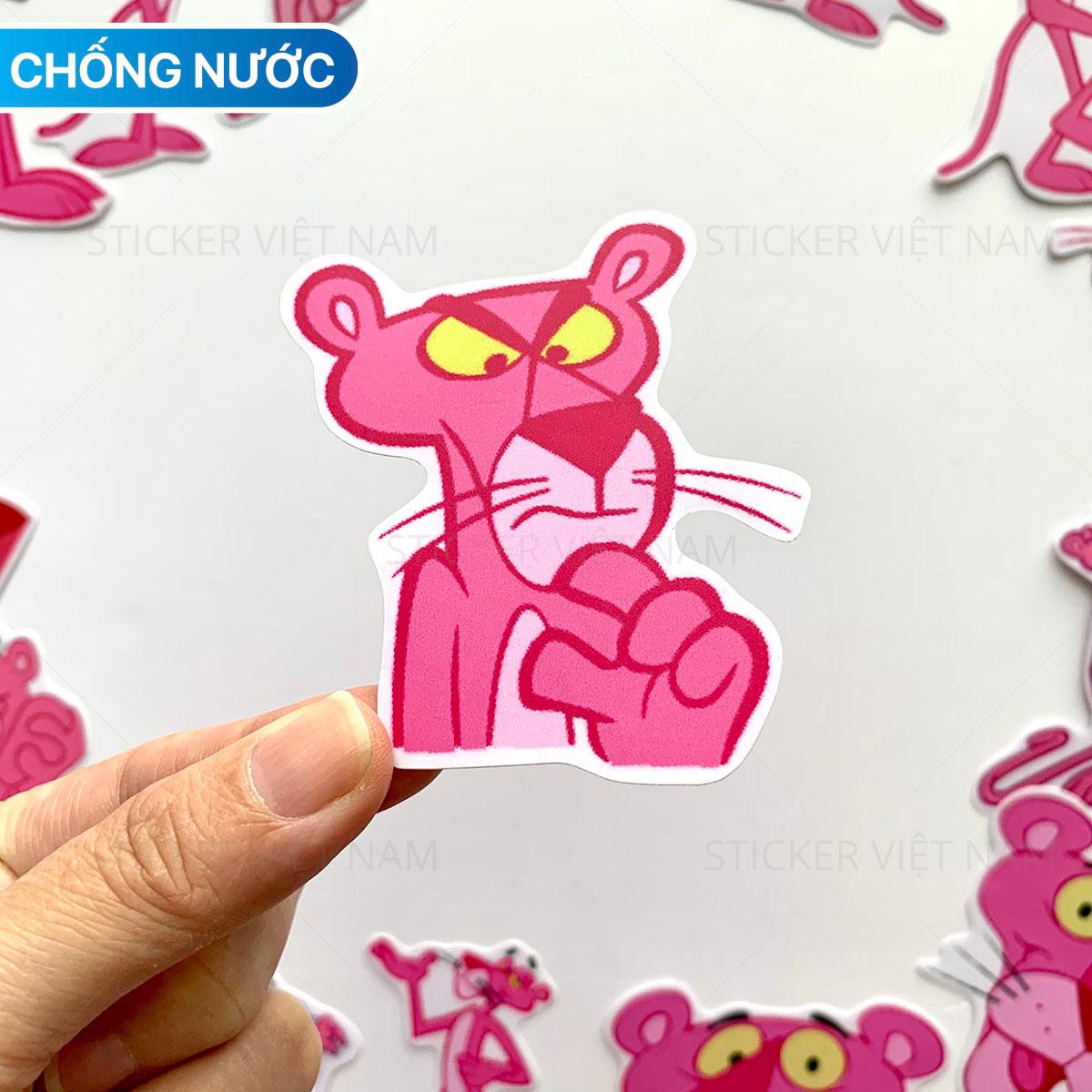 Sticker Báo Hồng The Pink Panther Cute Ngẫu Nhiên Chất Lượng Cao Chống Nước