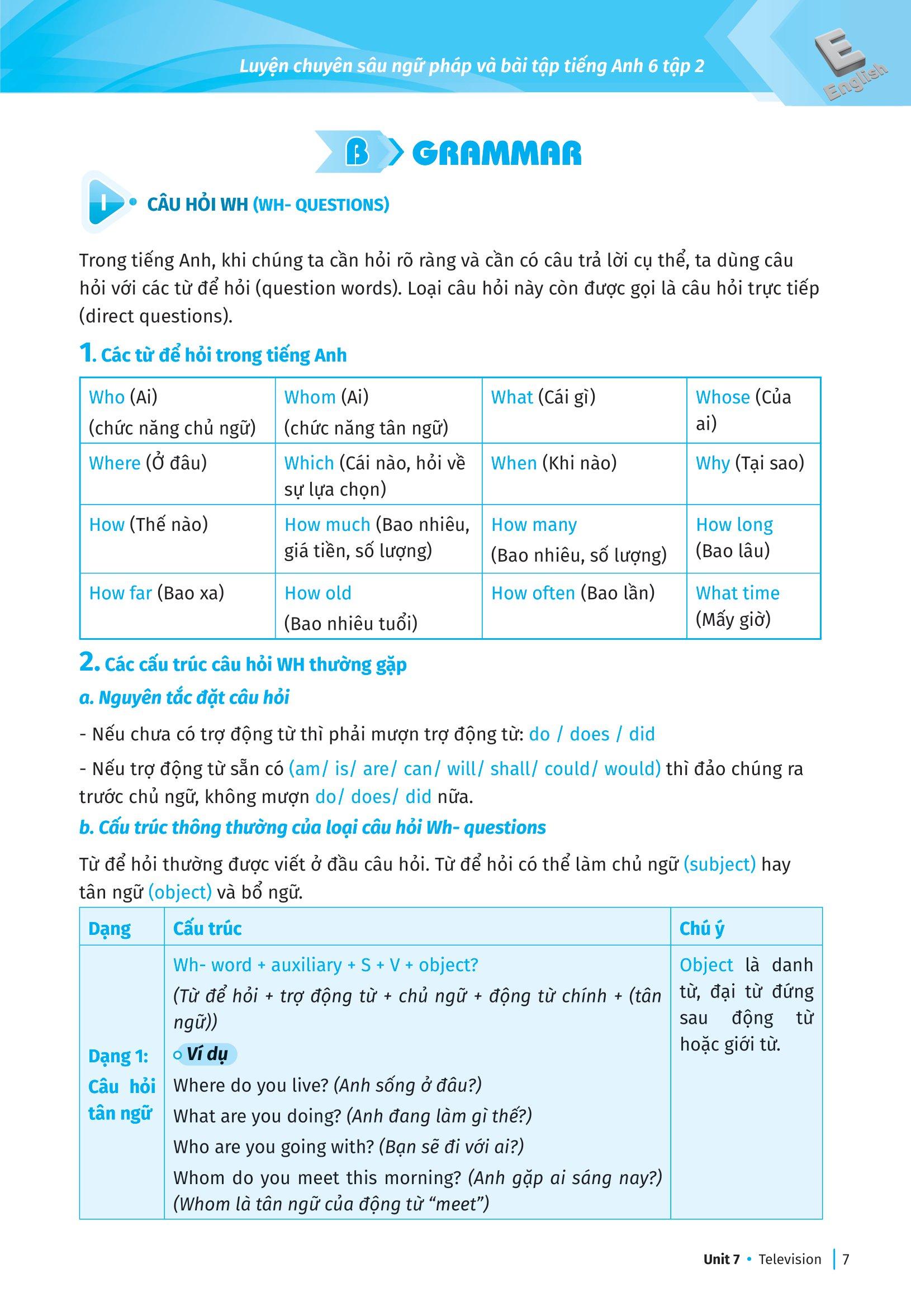 Luyện Chuyên Sâu Ngữ Pháp Và Bài Tập Tiếng Anh 6 - Tập 2 (Theo Chương Trình Global Success)