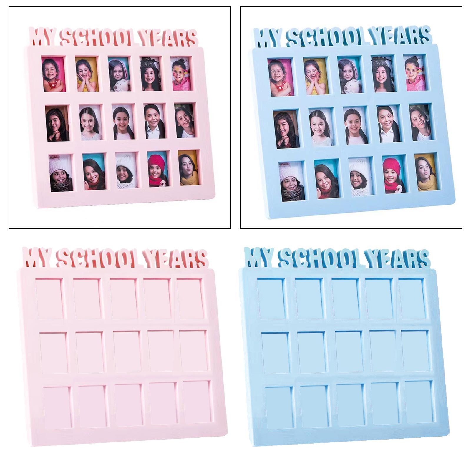 School Years Picture Frame Gift Graduation Photo Frame Displays 15 1.6x2 Pictures for Wall and Tabletop
