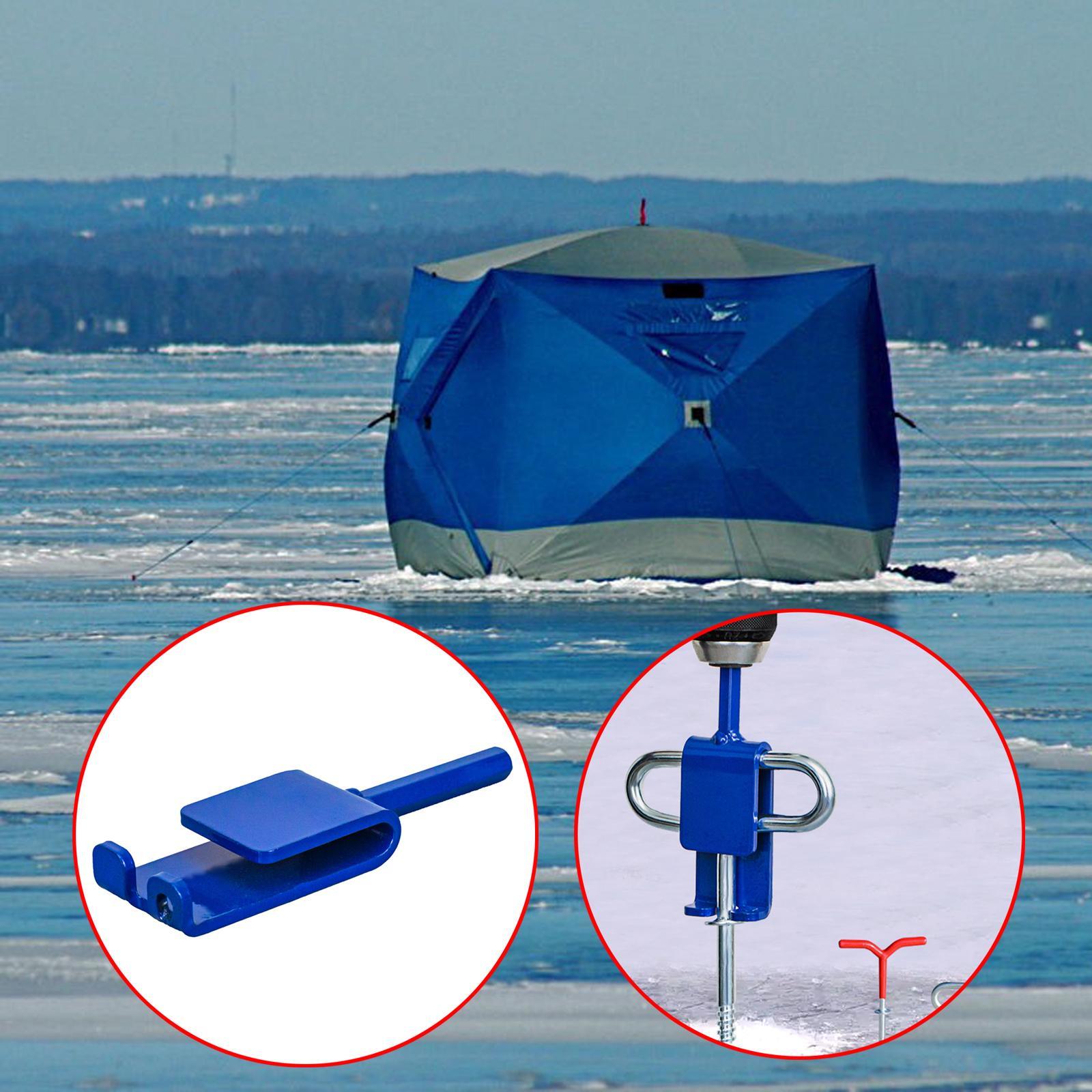 Ice Anchor Power Drill Adapter Practical Metal Shelter Tent Fixer for Make Set up Shelters Ice Insert Sewing Tent Peg