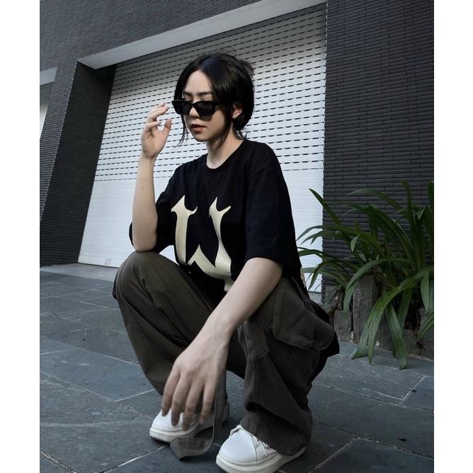 Áo Thun Tay Lỡ Unisex HADES H màu XANH/ĐEN /Nam nữ unisex/ Áo phông cổ tròn form rộng Jaystoree