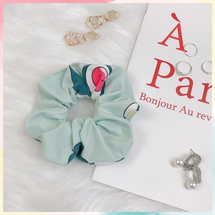 Dây buộc tóc Scrunchies họa tiết ngộ nghĩnh siêu kute dễ thương