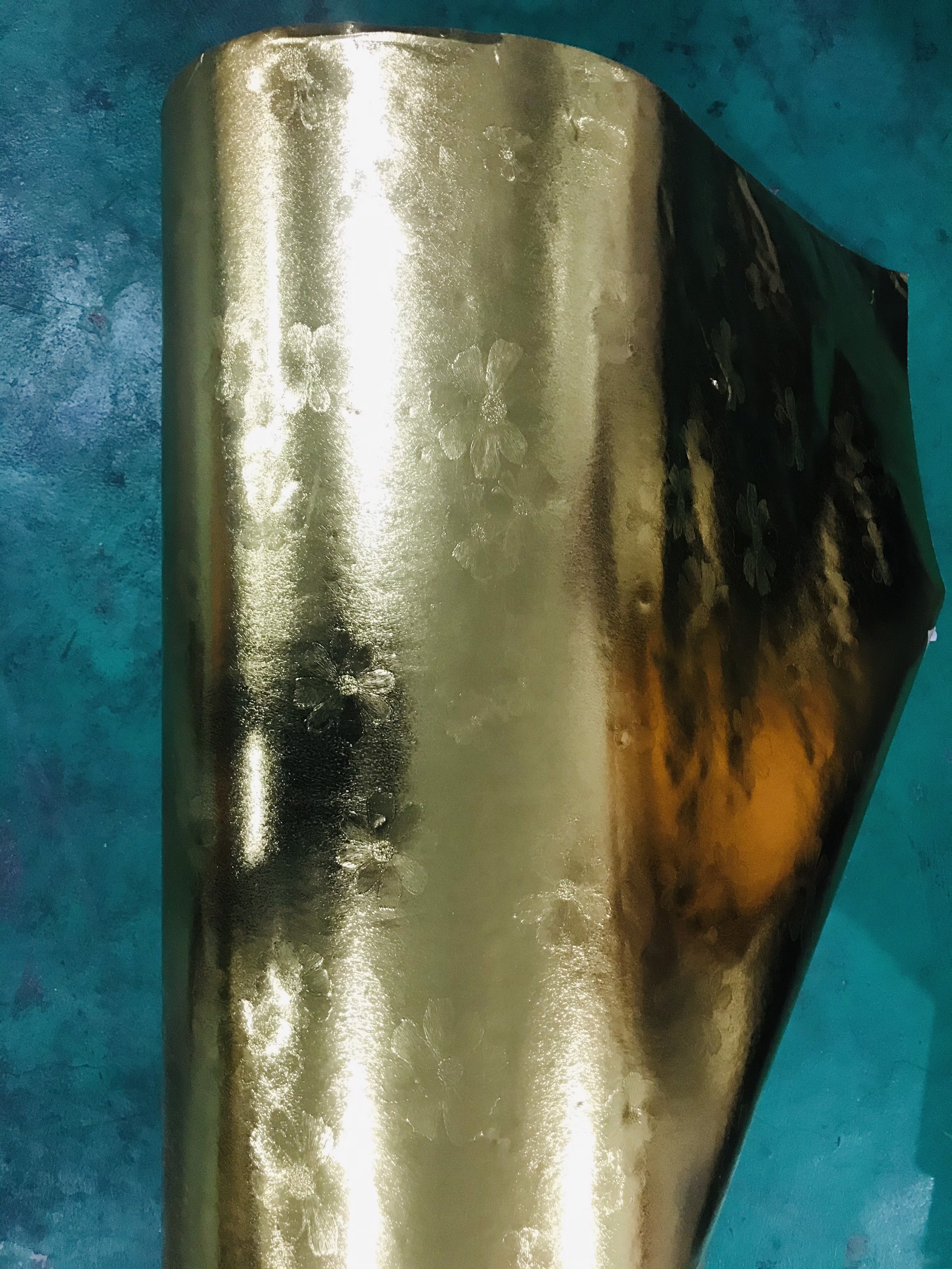 Combo 3 mét giấy dán bếp, decal dán bếp tráng nhôm VÀNG HOA MAI khổ 60cm có keo sẵn