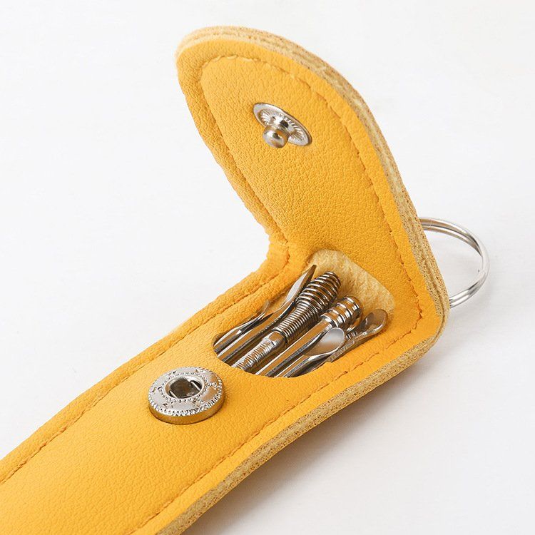 Bộ Dụng Cụ Ngoáy Tai Lấy Ráy Tai 6 MÓN Cao Cấp Bao da