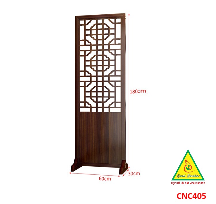 Vách ngăn phòng khách, vách ngăn tủ kệ bằng gỗ CNC405 - Nội thất lắp ráp Viendong adv