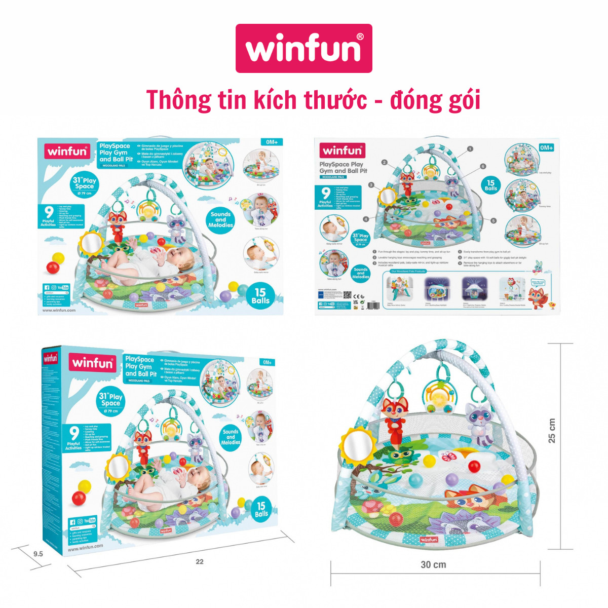 Thảm nằm chơi cho bé - Thay đổi theo từng giai đoạn phát triển của bé Winfun 710000-NL