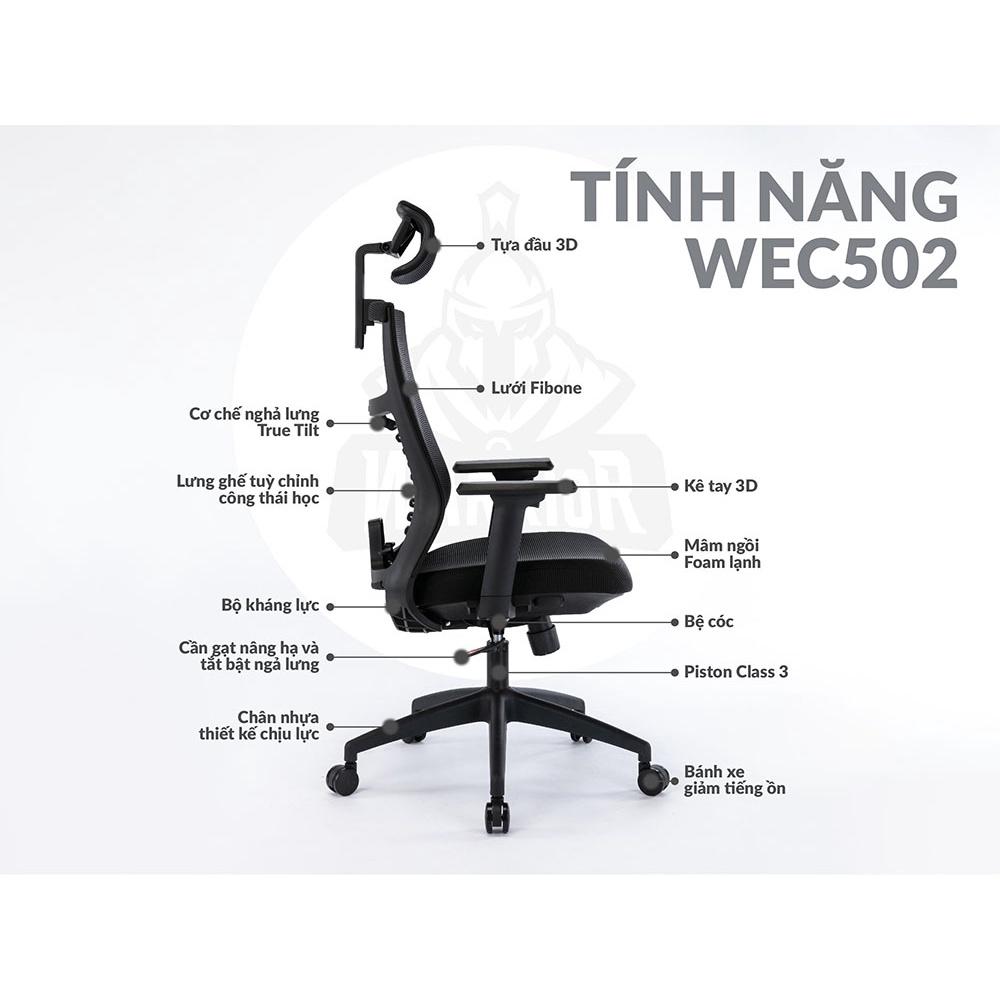 Ghế công thái học ergonomic WARRIOR Hero series WEC502 Black-Gray