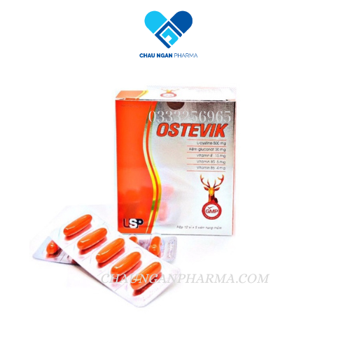 Viên uống OSTEVIK USP Hộp 60 viên - Đẹp da - khỏe tóc - chắc móng - Châu Ngân Pharma