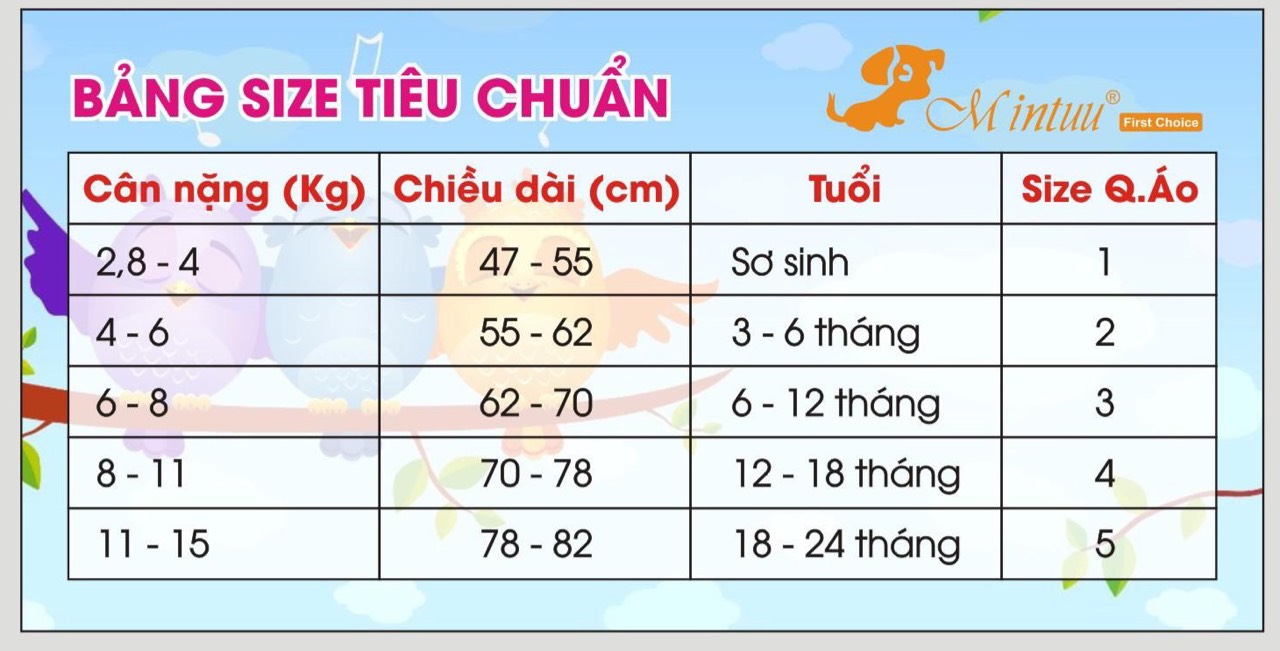 Áo sơ sinh cho bé cài giữa tay dài màu thương hiệu MINTUU, chất liệu vải 100% cotton