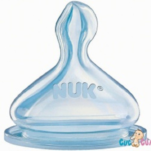 Ty bình sữa Nuk cổ rộng Silicone số 1M vỉ 2 cái V089
