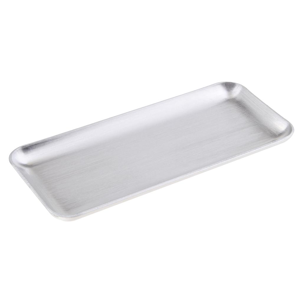 Aluminum Rectangular Serving Platter Breakfast Tray for Food Coffee Tea S