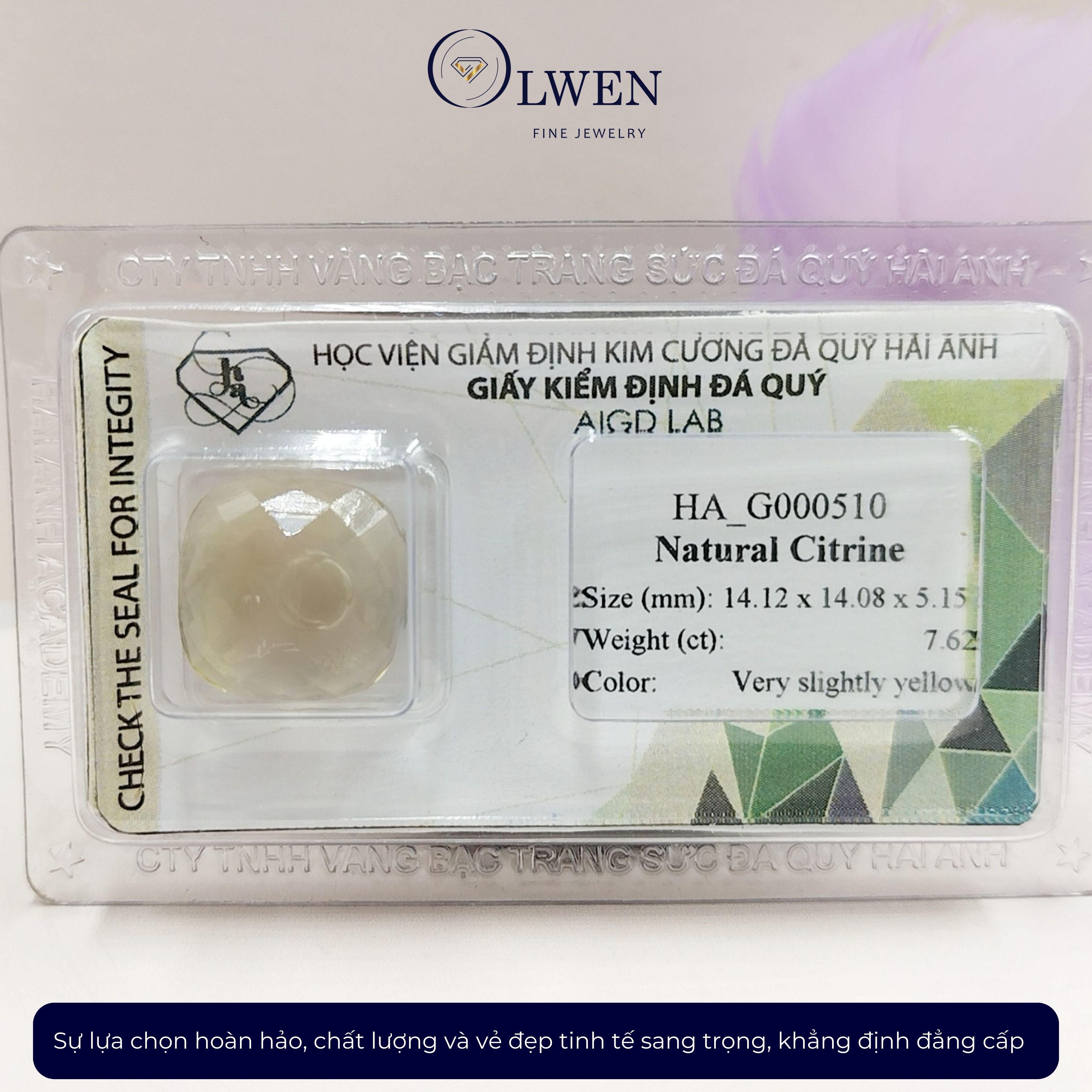 Viên đá thạch anh vàng thiên nhiên HA_G000510