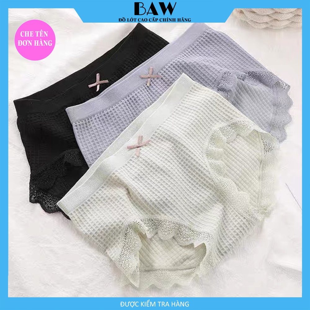 BỘ 5 Quần Lót chất cotton phối ren cao cấp kháng khuẩn thương hiệu BAW NT34