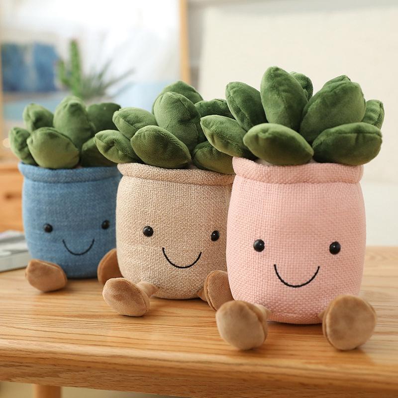 Đồ chơi búp bê nhồi bông hình cây mọng nước nhân tạo dễ thương mềm mại thoải mái có thể giặt sạch được trang trí nhà cửa