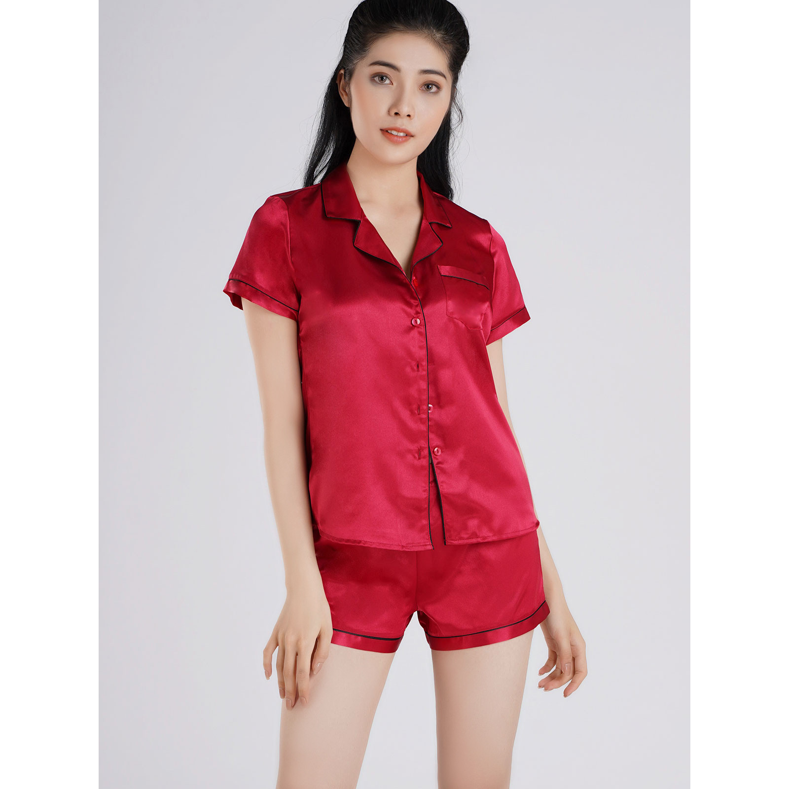 Bộ short pijama VERA satin tay ngắn - 0129