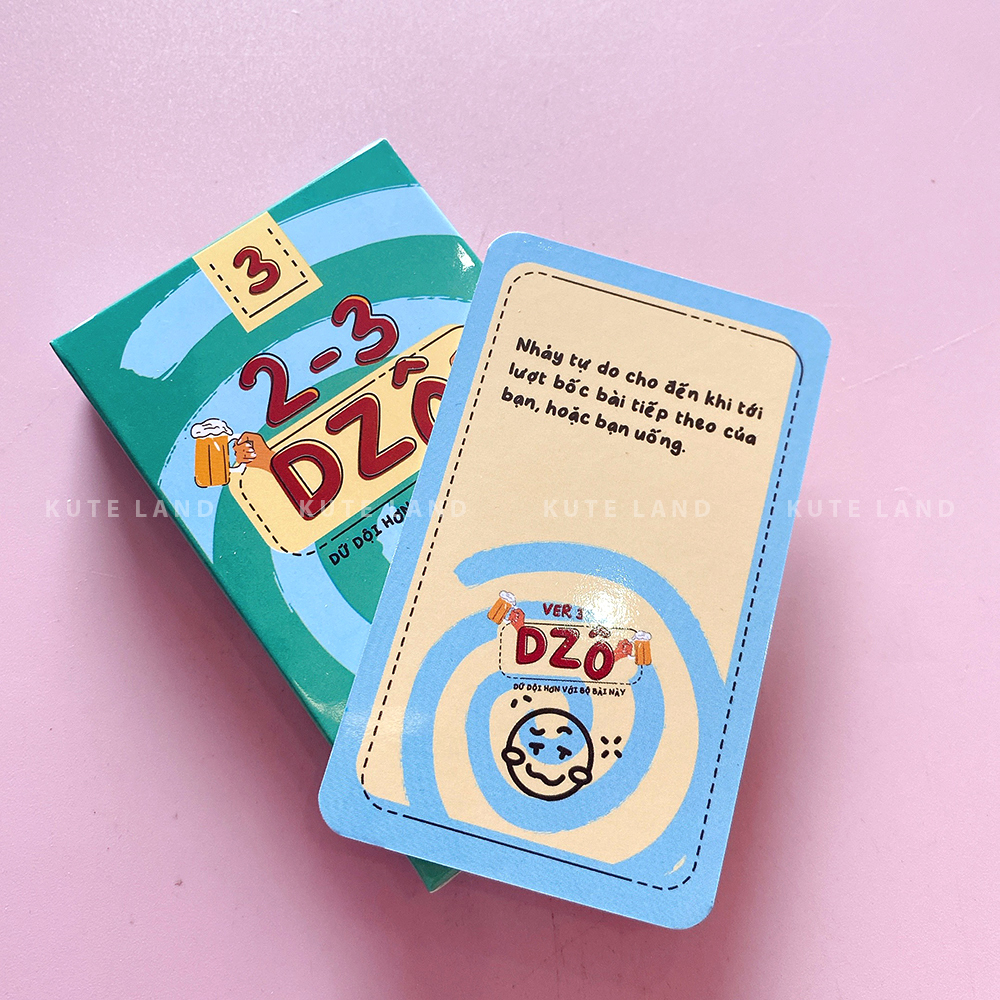 Bộ bài Drinking 2-3 Dzô phiên bản màu Xanh gồm 35 lá, bộ bài nhậu độc đáo và thú vị trong các buổi tụi họp