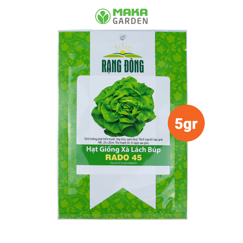 Hạt Giống Rau Xà Lách Búp Rado 45 - Gói 5Gr - Dễ Trồng, Kháng Bệnh Tốt