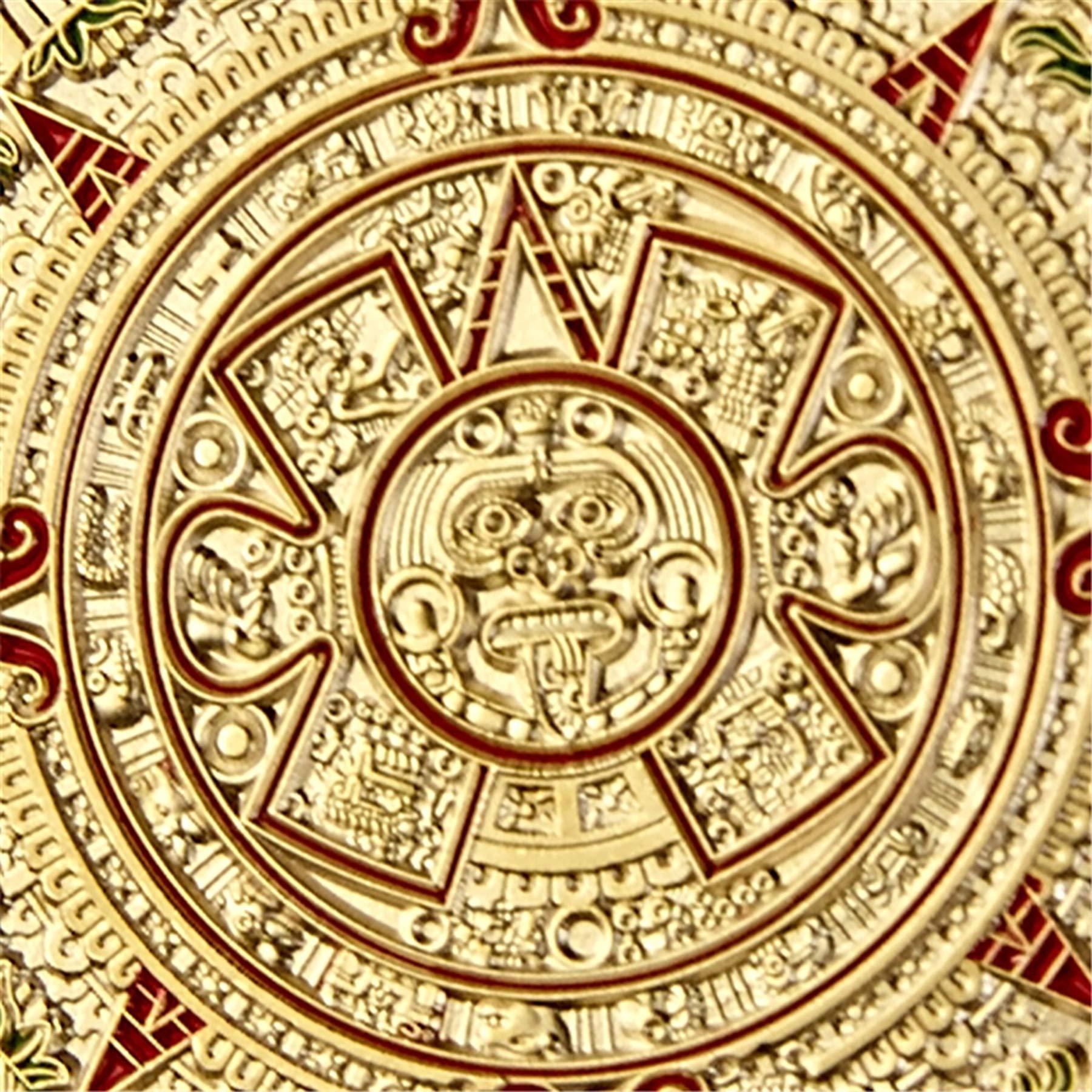 5pc Đồng xu thử thách văn hóa lịch nghệ thuật Aztec của người Maya