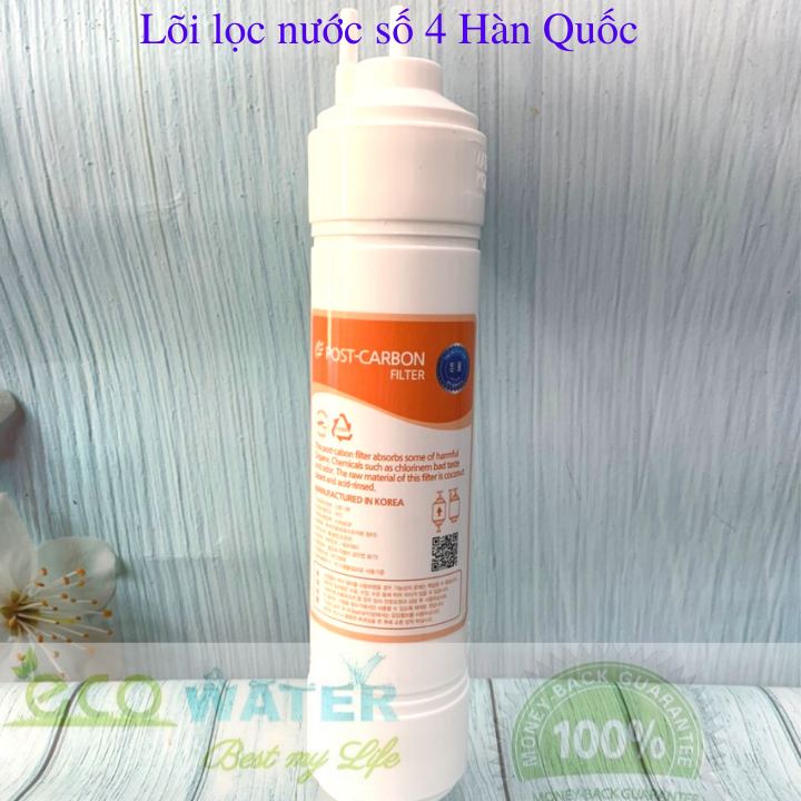 Lõi lọc nước số 4 hàn quốc - Tặng kèm dây 6mm - Ecoqu04