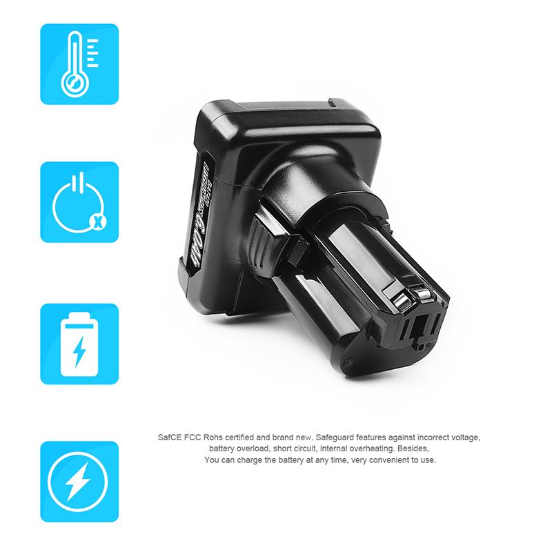 BAT420 12V 6.0Ah Li-ion Pin Thay Thế cho Bosch BAT411 BAT412 BAT413 BAT414 10.8-Volt Max Dụng Cụ Điện Không Dây Màu Sắc: 2 Gói 6000mAh