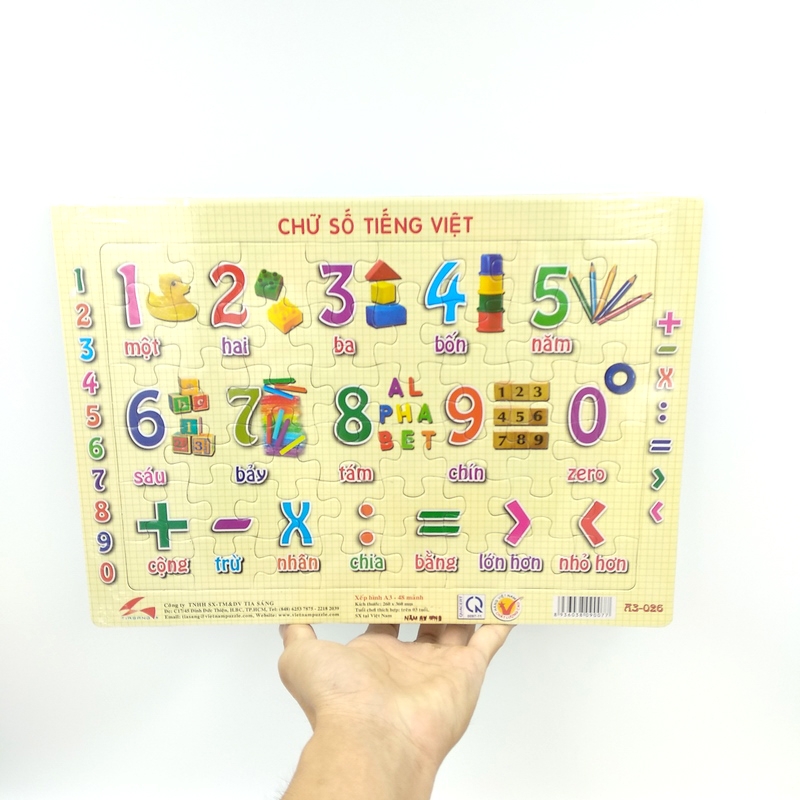 Tranh Xếp Hình A3 48 Mảnh - Chữ Số Tiếng Việt A3-026