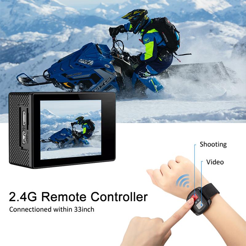 AT-Q306 Action Camera Ultra HD 4K 30fps WiFi 2.0" Underwater Waterproof Helmet Video Recording DVR Sport Cam With Telecontrol