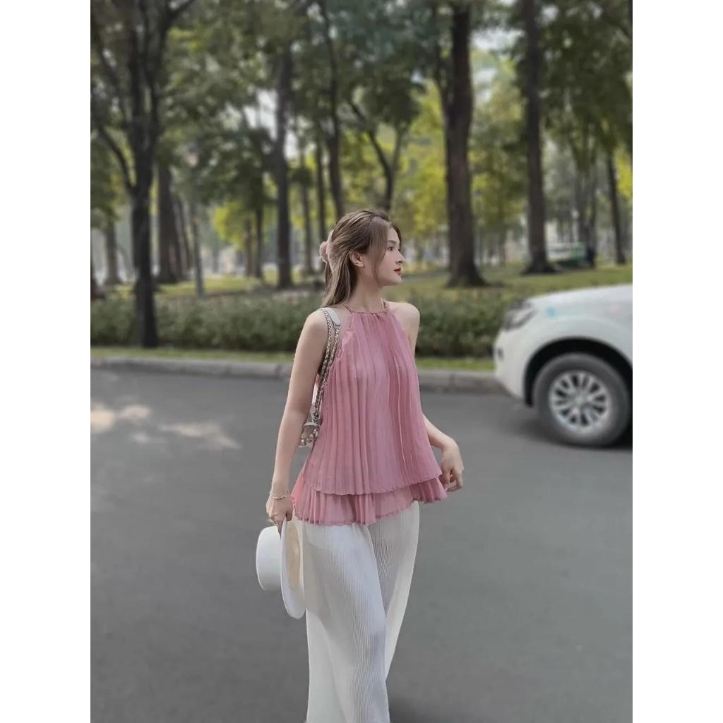 Set bộ đi chơi nữ thiết kế chất lụa dập ly xinh xắn đi chơi, đi biển, du lịch