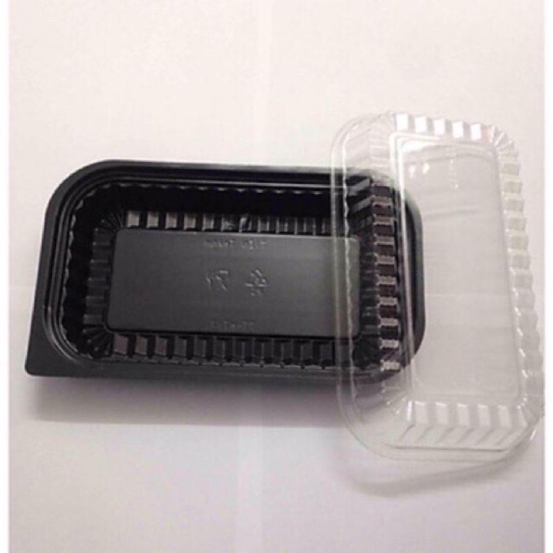 100 Hộp nhựa chữ nhật đen nắp trắng HT- 17 đựng thực phẩm