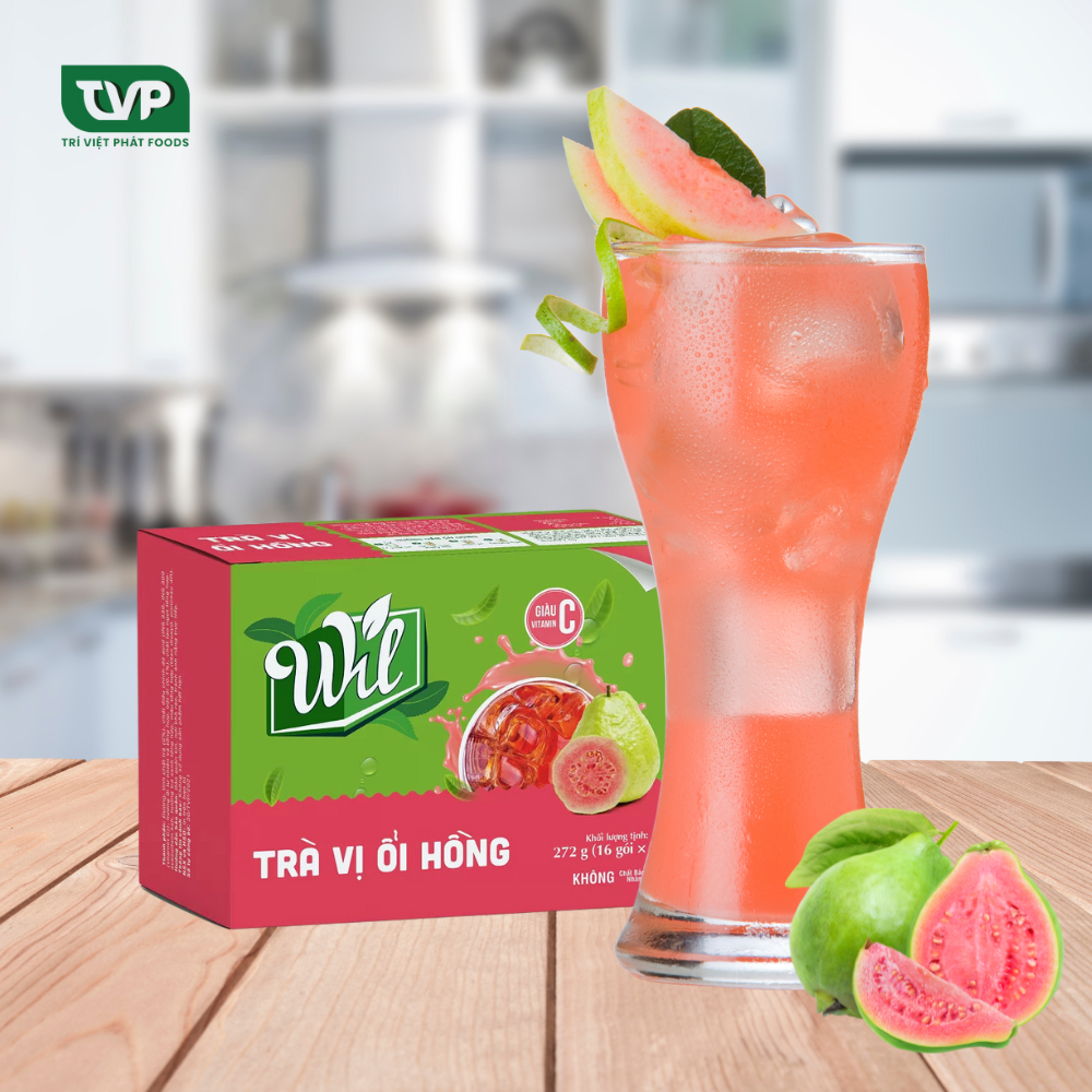 Trà hòa tan vị ổi hồng Wil bổ sung Vitamin giải khát hộp 272g