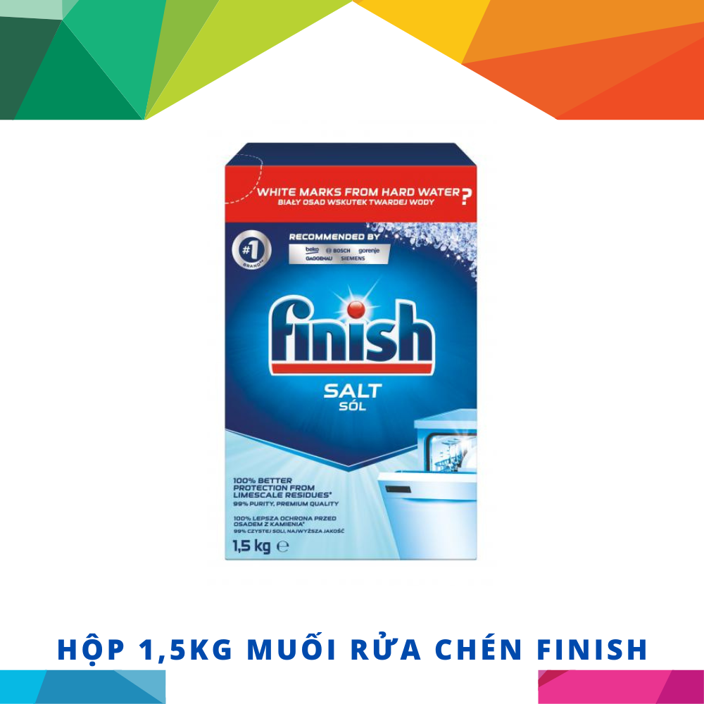 COMBO 3 món Finish Chai 900ml Gel Finish All in 1 Max + Hộp 1,5Kg muối + Chai 400ml nước bóng Finish dành cho máy