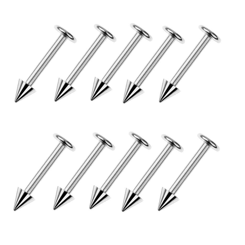 10PCS Men Ladies Fashion Stainless Steel Labret Ear 16G