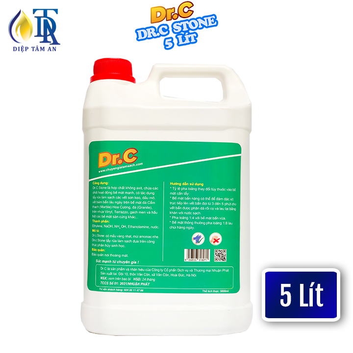 Nước Tẩy Rửa Đa Năng,Tẩy Vết Keo,Tẩy Sơn Trên Nền Gạch,Tẩy Bàn Đá,Tẩy Vết Bẩn Bám Lâu Ngày DR.C Stone 5 Lít
