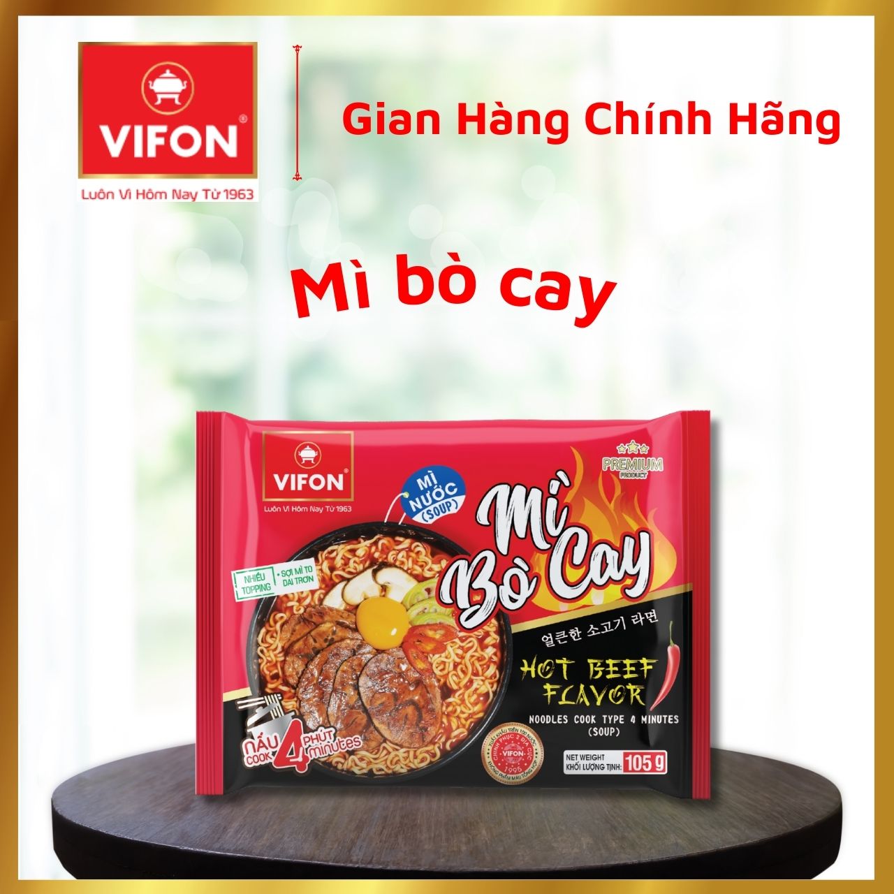 Thùng 24 Mì Bò Cay VIFON (105g / Gói)