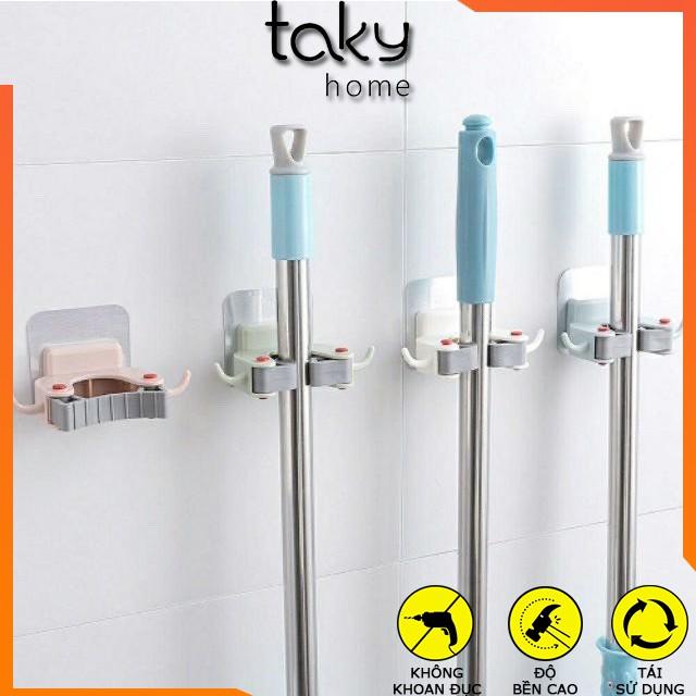 Móc Dán Tường - Kẹp Treo Chổi - Cây Lau Nhà Tiện Dung, Sử Dụng Miếng Dán 3M Siêu Chắc, Dễ Dàng Sử Dụng Trong Gia Đình. TakyHome 4029