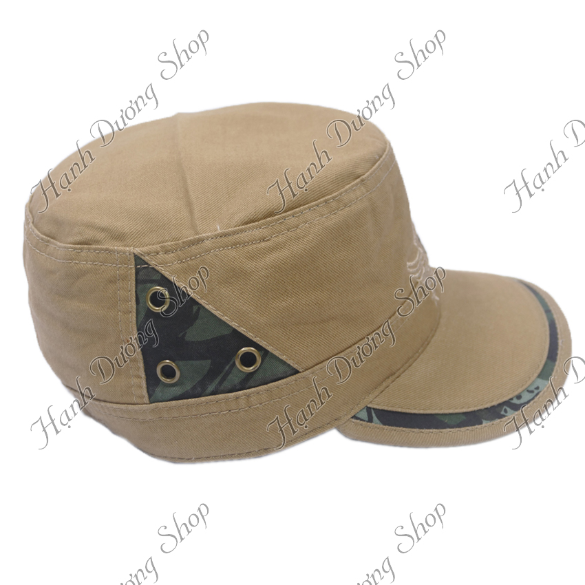 Nón kết đầu bằng bít đuôi thêu chữ US Naval vá lính ở mỏ kết độc đáo, vòng đầu 58cm