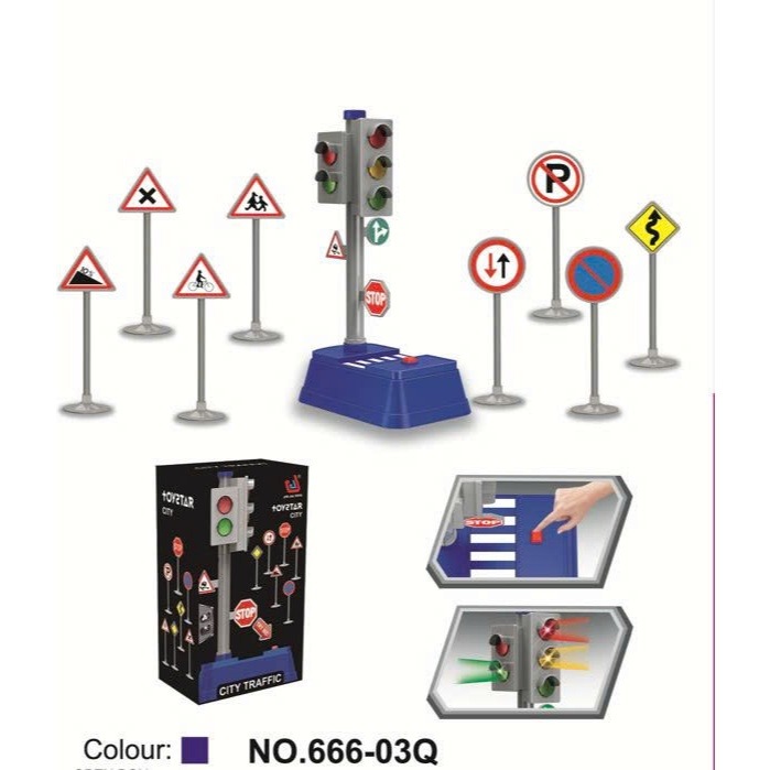 TOYSTAR - 666-03Q Mô hình Đèn giao thông thành phố (lớn) (KT 8.5x14x23cm)