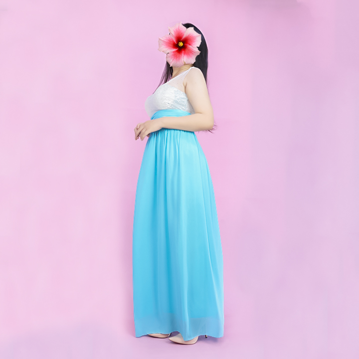 Đầm maxi dự tiệc đính hạt Mã: DA5045 - XANH