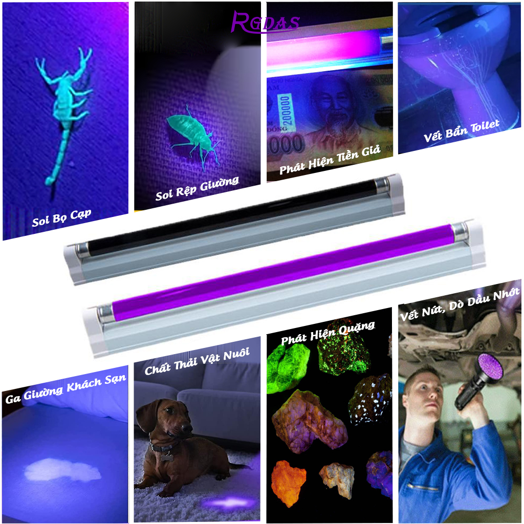 Bóng đèn UV BLB Blacklight-Blue HAICHAO ứng dụng kiểm tra sai lệch màu, in ấn, ánh sáng sân khấu