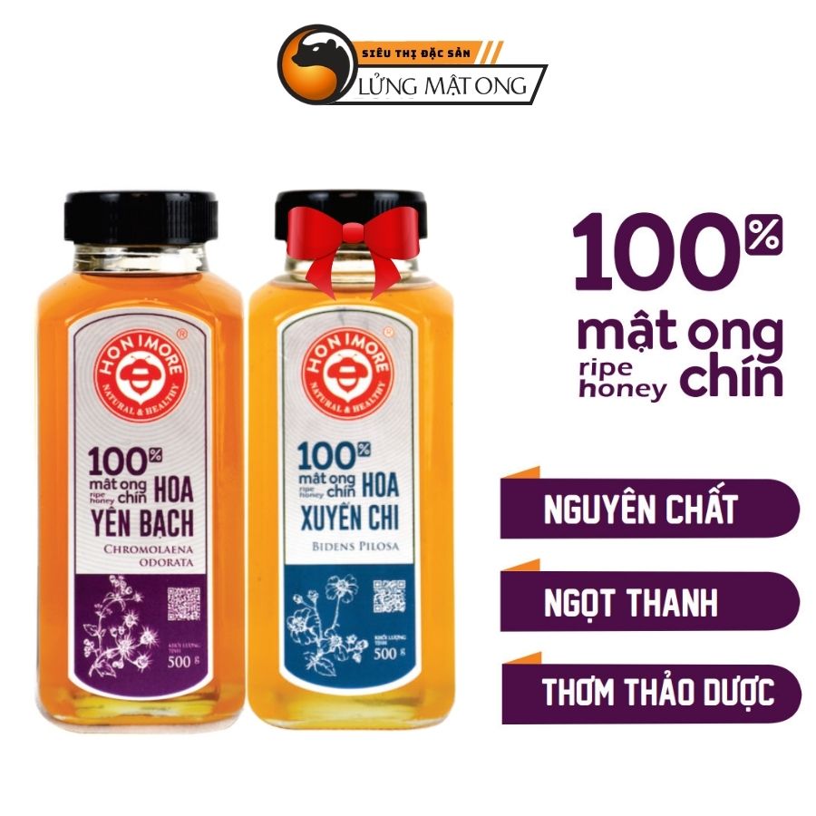 Combo Mật ong rừng Hoa Yên Bạch Honimore 1kg - tăng cường sức đề kháng