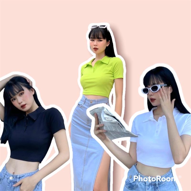 crop polo nút ( ảnh shop chụp)