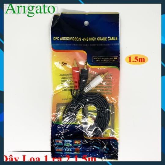 Dây Loa 1 Ra 2 ,Dây loa 1 đầu 3.5mm ra 2 AV ,Dài 1.5M 3M 5M