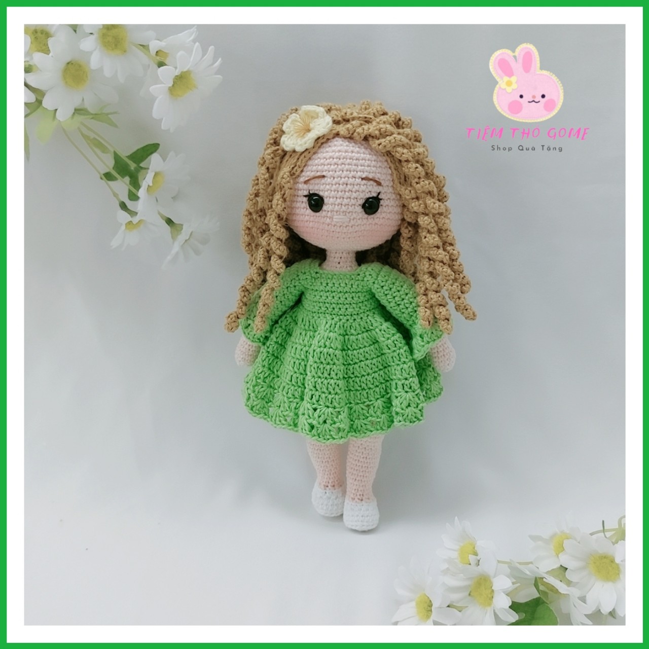 Búp bê nhồi bông, búp bê len móc handmade, búp bê Rosaline 21,  quà cho bé