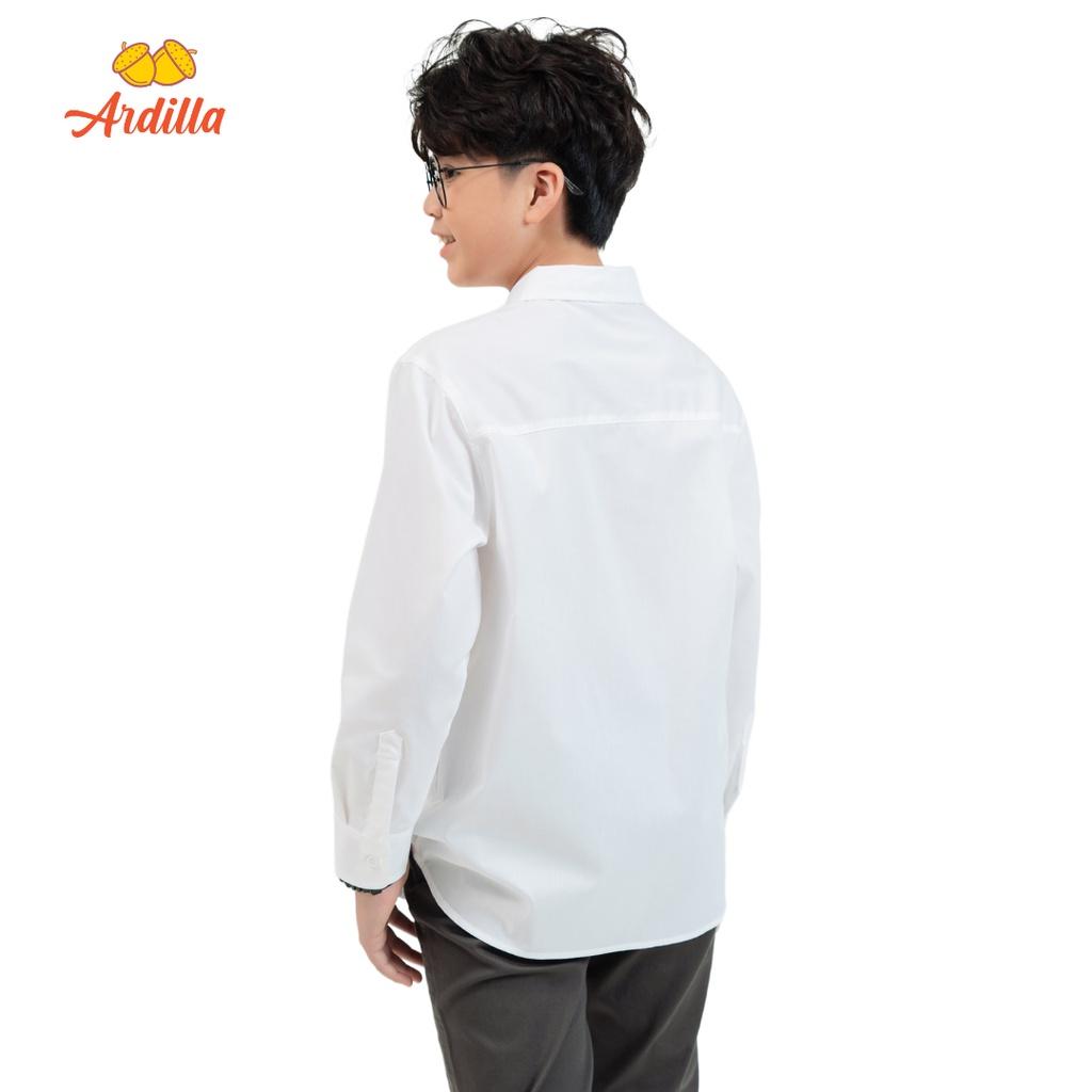 Áo Sơmi trắng dài tay ngắn tay đồng phục cho bé trai ARDILLA chất liệu cotton mềm mại, kiểu dáng basic 1805/1804