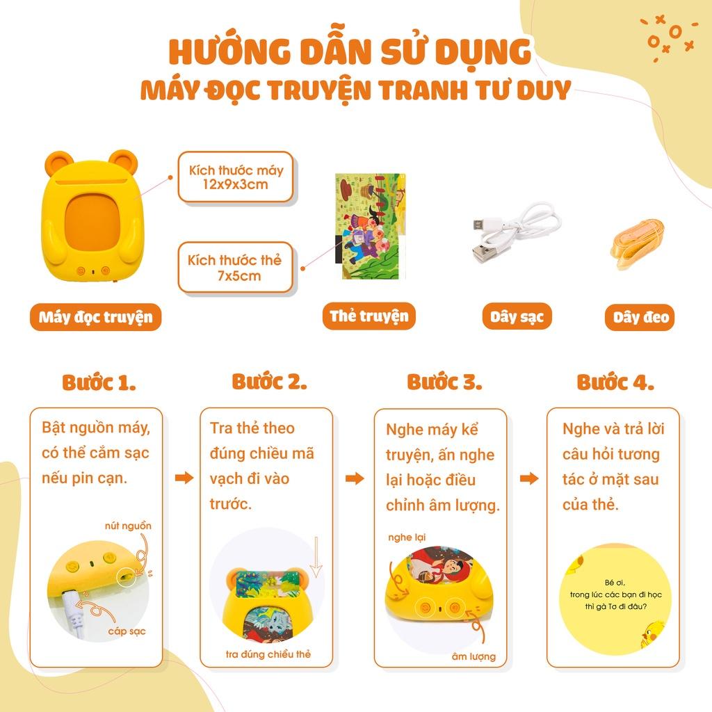 Máy Đọc Truyện Tranh Qua Thẻ Flashcard Và 50 Câu Hỏi Tư Duy Giúp Bé Phát Triển Trí Tuệ