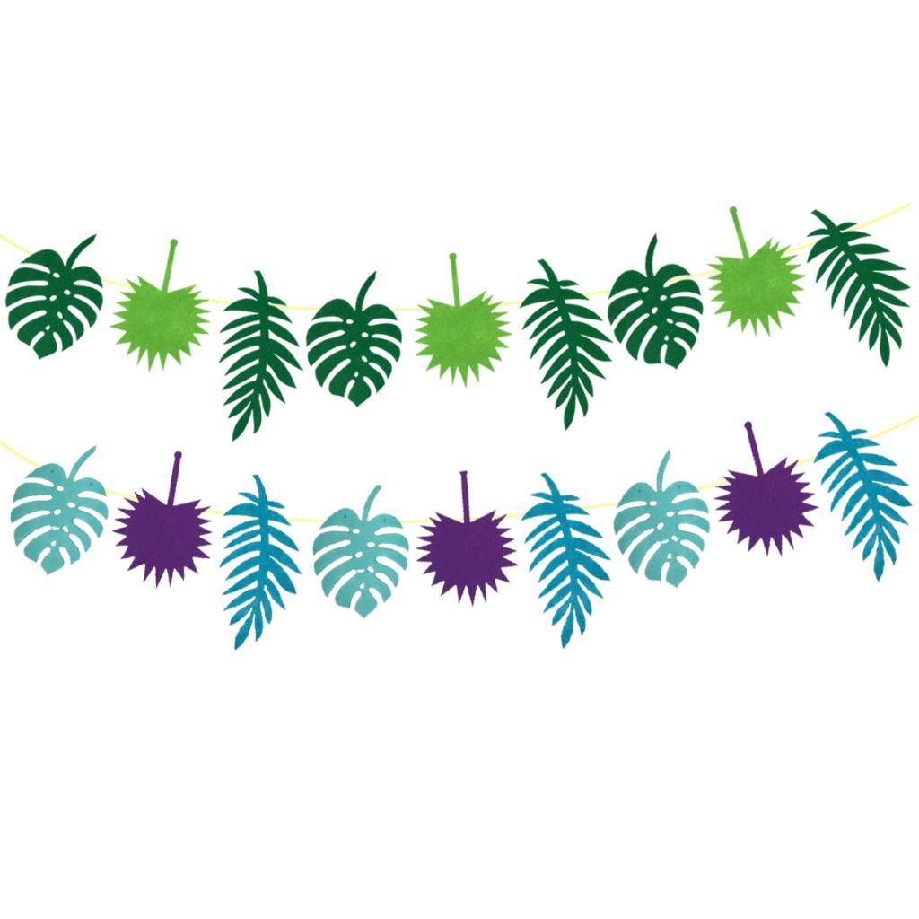 Hawaiian Tropical Leaves Leaf Banner Garland Luau Party Decoration