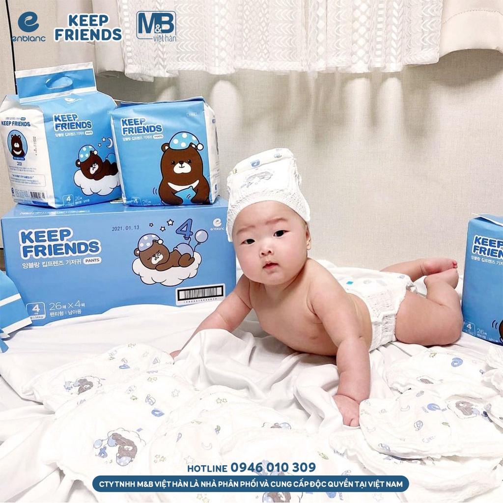 Tã Bỉm Quần Hàn Quốc ENBLANC KEEP FRIENDS Mềm Mại Khô Thoáng, Thấm Hút Nhanh Cho Bé Trai Size L (7-12kg) 26 Miếng