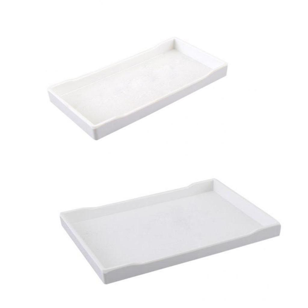2X Nhựa Phục Vụ Khay Ăn Sáng Trà Ăn Nhà Bếp Từ Cao Cấp Trắng 22 cm 25 cm